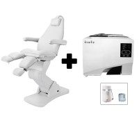 PACK D'ECONOMIES Podo & White: Chaise électrique podologique Cubo + Autoclave classe B 8 litres Kinefis Experience + Distillateur d'eau PACK D'ECONOMIES Podo & White: Chaise électrique podologique Cubo + Autoclave classe B 8 litres Kinefis Experience + Distillateur d'eau